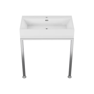 Concorde 30" Rectangle Console Sink with Matte Silver Legs