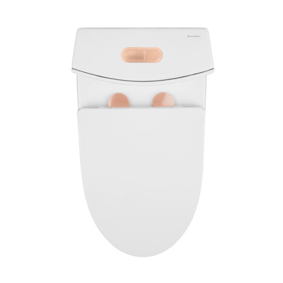 St. Tropez One Piece Elongated Toilet Dual Vortex™ Flush, Rose Gold Hardware