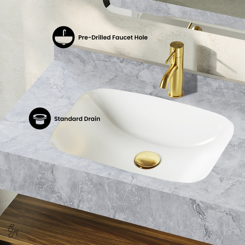 Avancer 36" Wall-Mounted Bathroom Vanity in Brown Oak with Storm Gray Sink Top