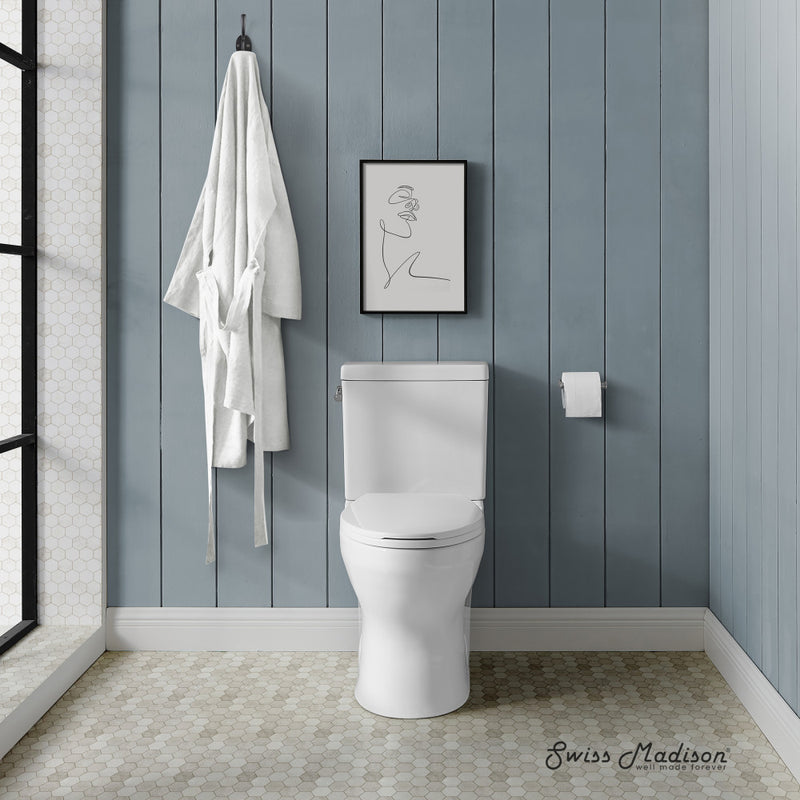 Classe Two-Piece Elongated Left Side Flush Handle Toilet 1.28 gpf