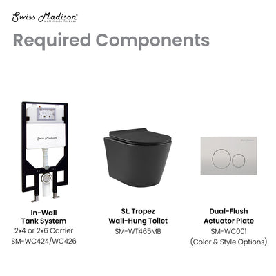 Calice Wall-Hung Round Toilet Bowl in Matte Black