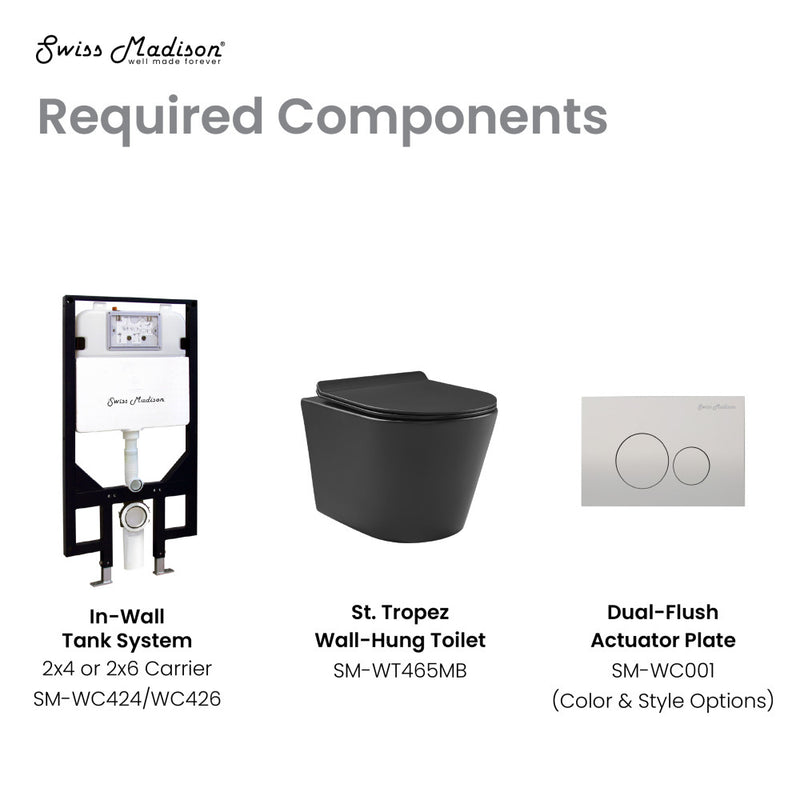 Calice Wall-Hung Round Toilet Bowl in Matte Black