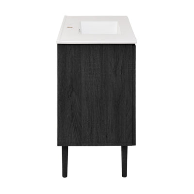 Bron 36" Freestanding Bathroom Vanity in Black Oak with Sink Top