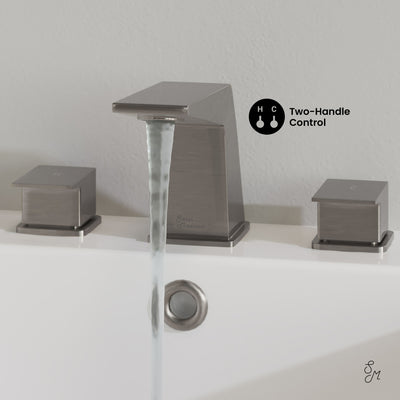 Carre 8 in. Widespread, 2-Handle, Bathroom Faucet in Brushed Nickel