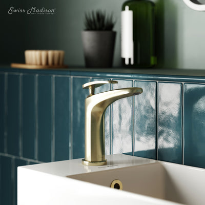 Sublime Single Hole, Single-Handle, Bathroom Faucet in Brushed Gold