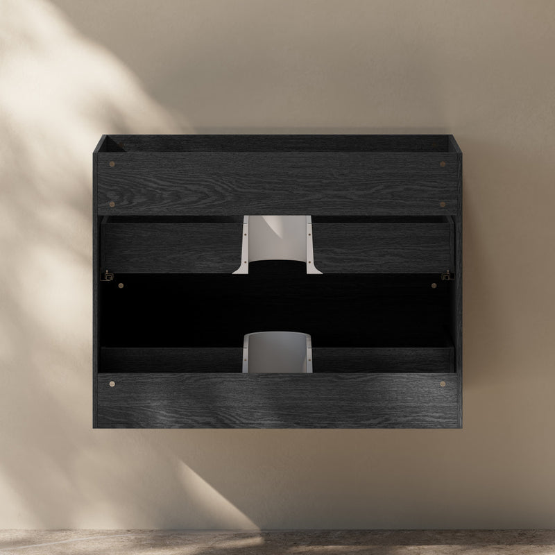 Liberte 30" Wall-Mounted Bathroom Vanity Cabinet without Top in Black Oak