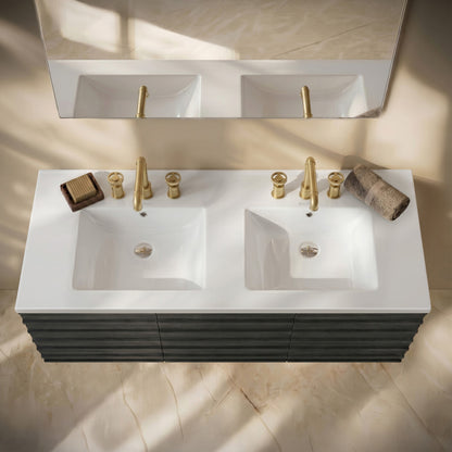 60 inch Vanity Top Bathroom Sink with 3 Holes