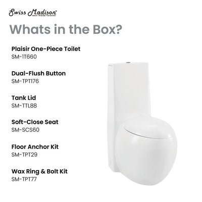 Plaisir One-Piece Elongated Toilet Dual-Flush 1.1/1.6 gpf