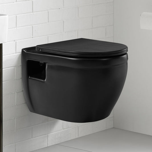 Ivy Wall-Hung Elongated Toilet Bowl in Matte Black