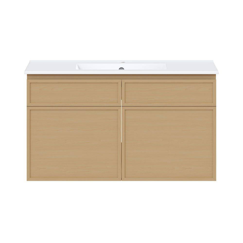 St. Tropez 36" Wall-Mounted Bathroom Vanity in Natural Oak with Sink Top