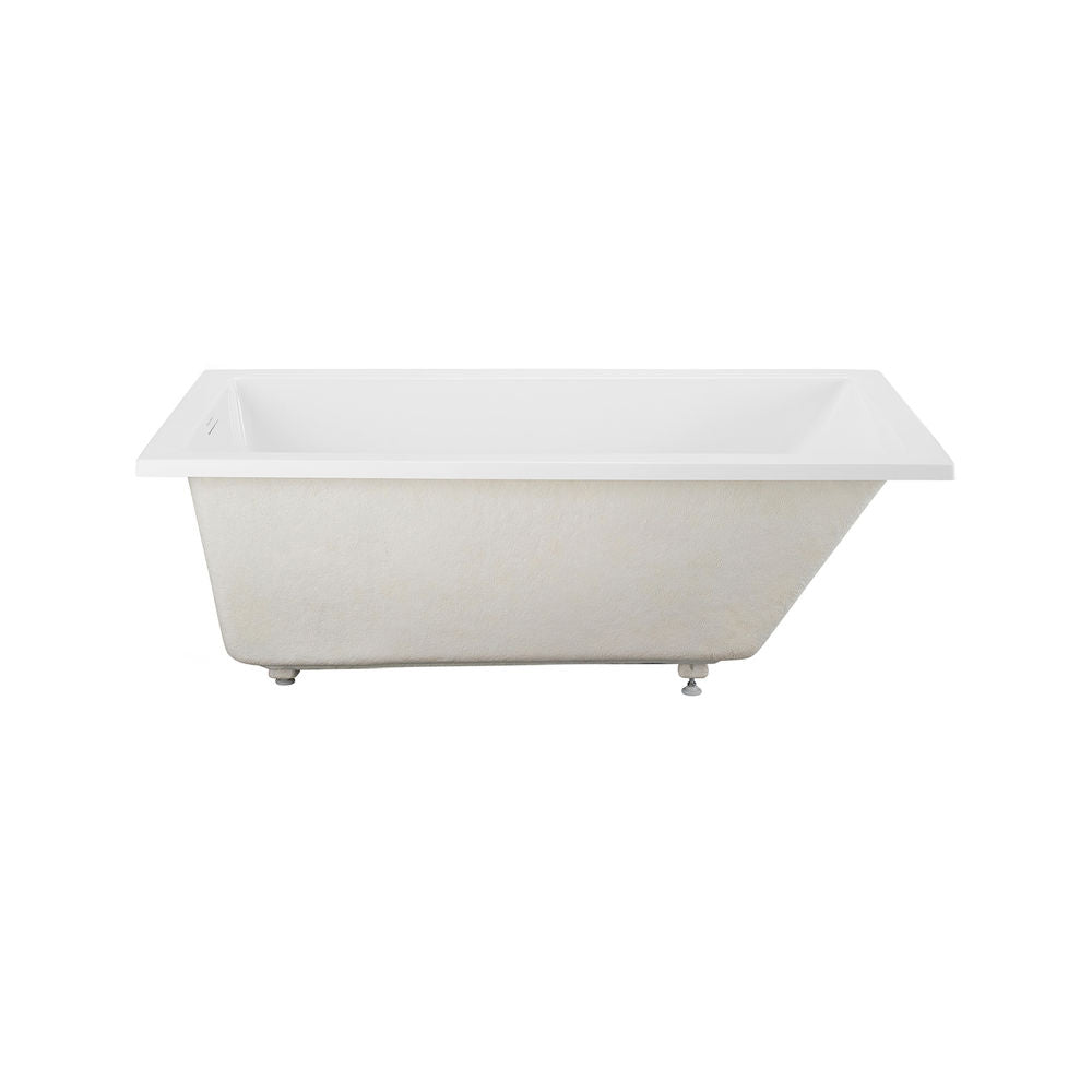 Voltaire 60 x 30 Reversible Drain Soaking Drop-in Bathtub in Glossy White with Integrated Overflow, Drain Included