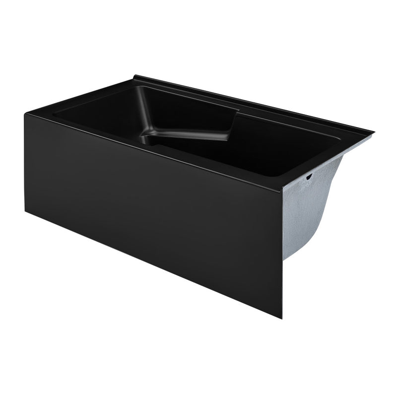 Voltaire 60 x 32 Right Drain Soaking Alcove Corner Apron Bathtub in Matte Black