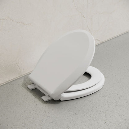 Round Toilet Seat with Toddler Seat Built In, Family Toilet Seat in Glossy White