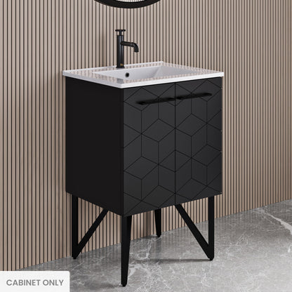 Annecy 24 Phantom Black Bathroom Vanity Cabinet Only (SM-BV251B)