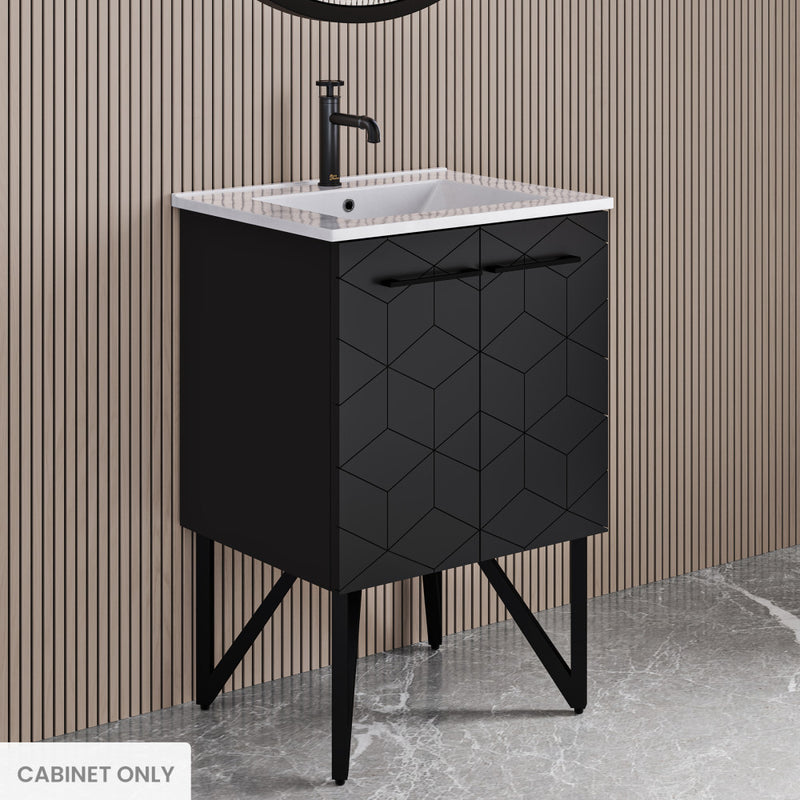 Annecy 24 Phantom Black Bathroom Vanity Cabinet Only (SM-BV251B)