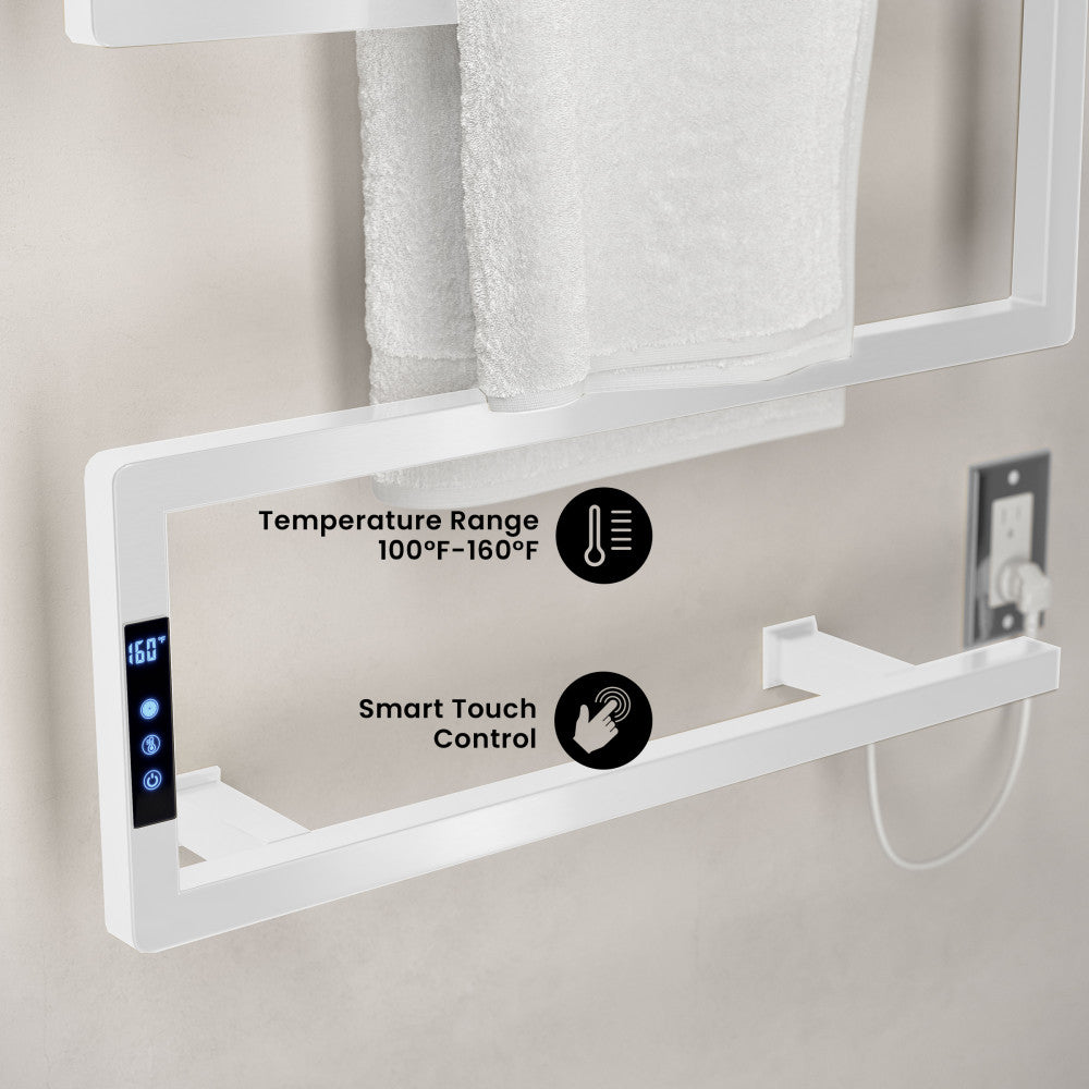 Voltaire 5-Bar Electric Towel Warmer in Matte White