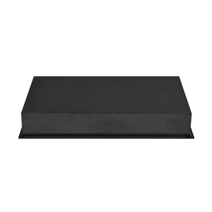 12" x 24" stainless steel single shelf wall niche in matte black for shower storage.