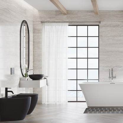 Elongated back-to-wall toilet bowl in white with skirted trapway, modern minimalist bathroom design.