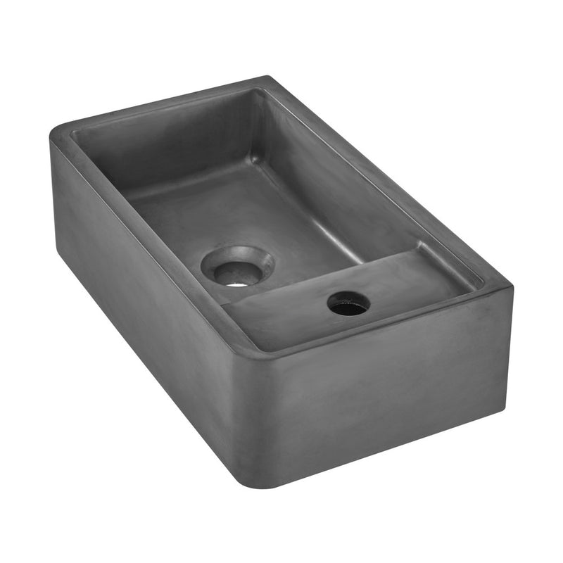 Lisse 17.5" Rectangle Concrete Wall-Mount Bathroom Sink in Dark Grey