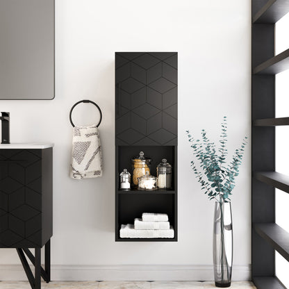Annecy 15" W x 46" H x 12" D  Linen Cabinet in Phantom Black