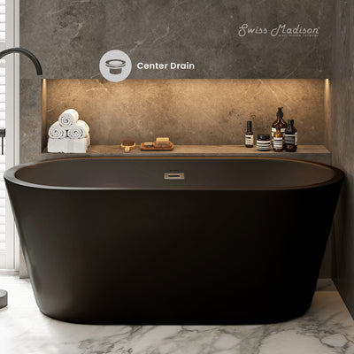 Claire 60" Freestanding Bathtub in Matte Black