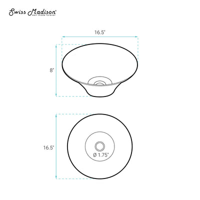 Ivy 16.5" Round Vessel Sink in Glossy White