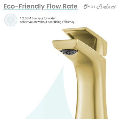 Monaco Single Hole, Single-Handle, Bathroom Faucet in Brushed Gold