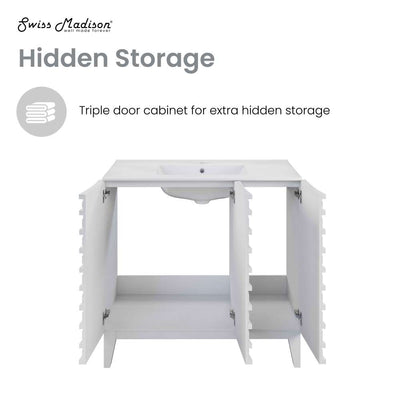 Cascade 36" Freestanding Bathroom Vanity in Natural oak with Sink Top