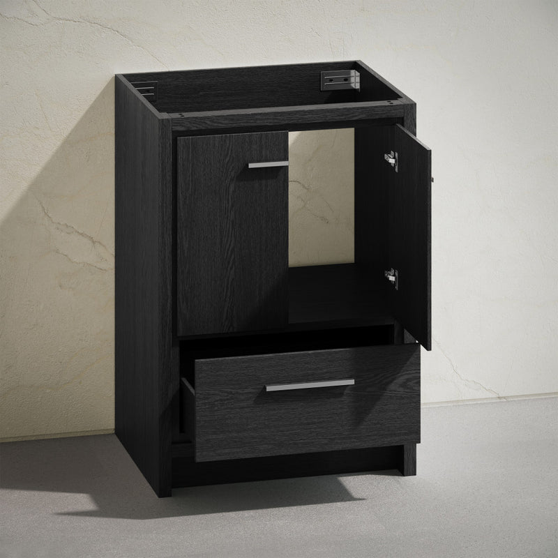 Virage 24" Freestanding Bathroom Vanity in Black Oak without Sink Top