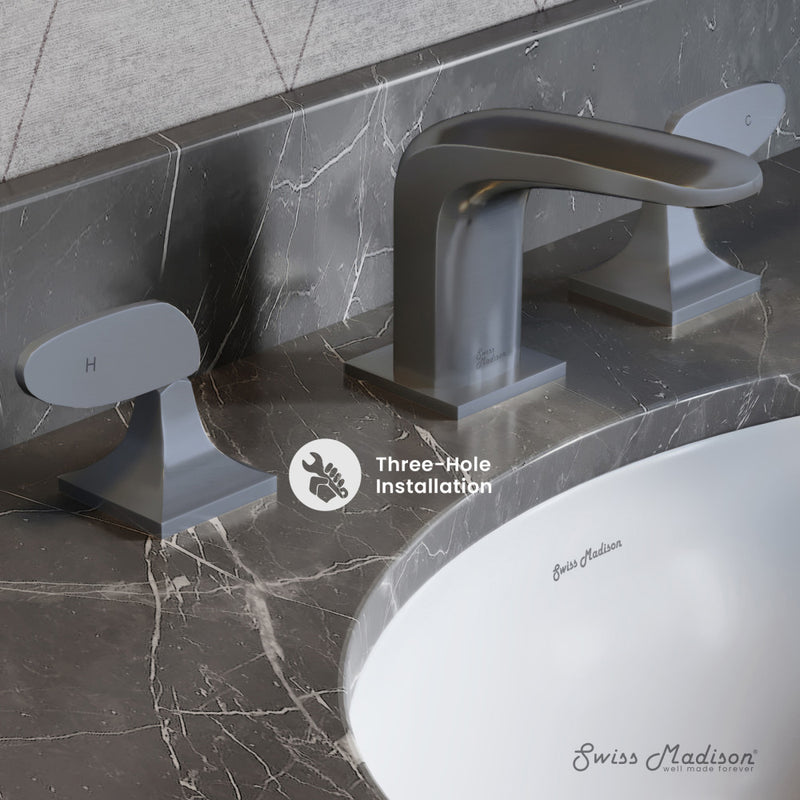 Chateau 8 in. Widespread, 2-Handle, Bathroom Faucet in Gunmetal Grey