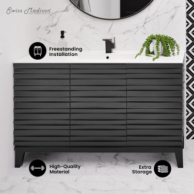 Cascade 48" Bathroom Vanity in Black