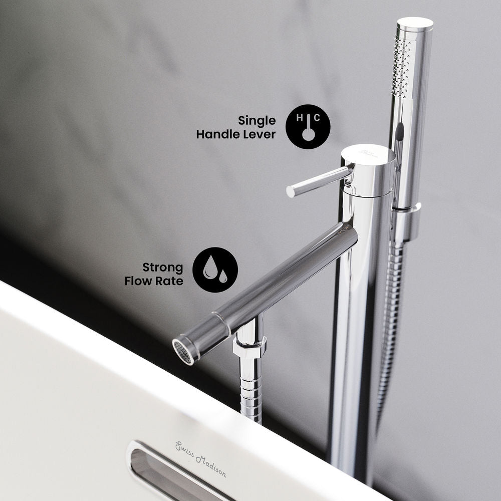 Plaisir Freestanding Bathtub Faucet in Chrome