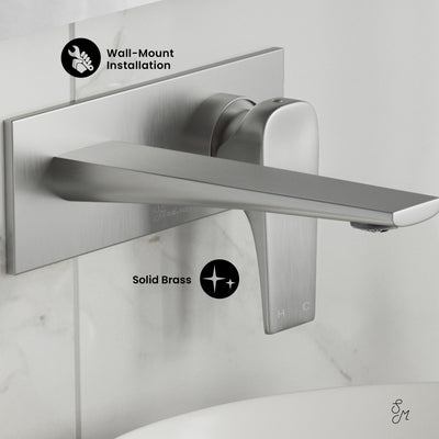 Monaco Single-Handle, Wall-Mount, Bathroom Faucet in Brushed Nickel