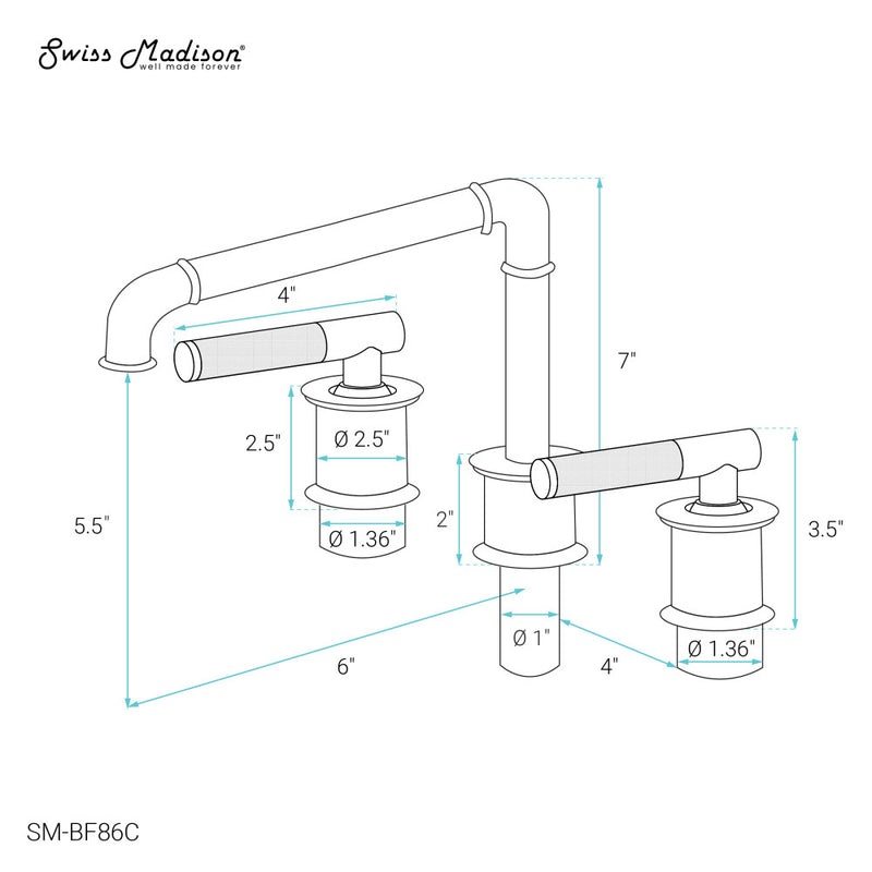 Avallon 8 in. Widespread, Sleek Handle, Bathroom Faucet in Chrome