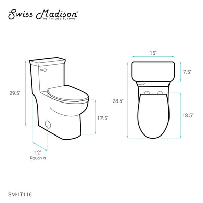 Classe One-Piece Toilet with Front Flush Handle 1.28 gpf