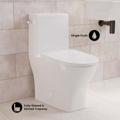 Sublime II One-Piece Round Toilet with Left Side Flush, 10" Rough-In 1.28 gpf