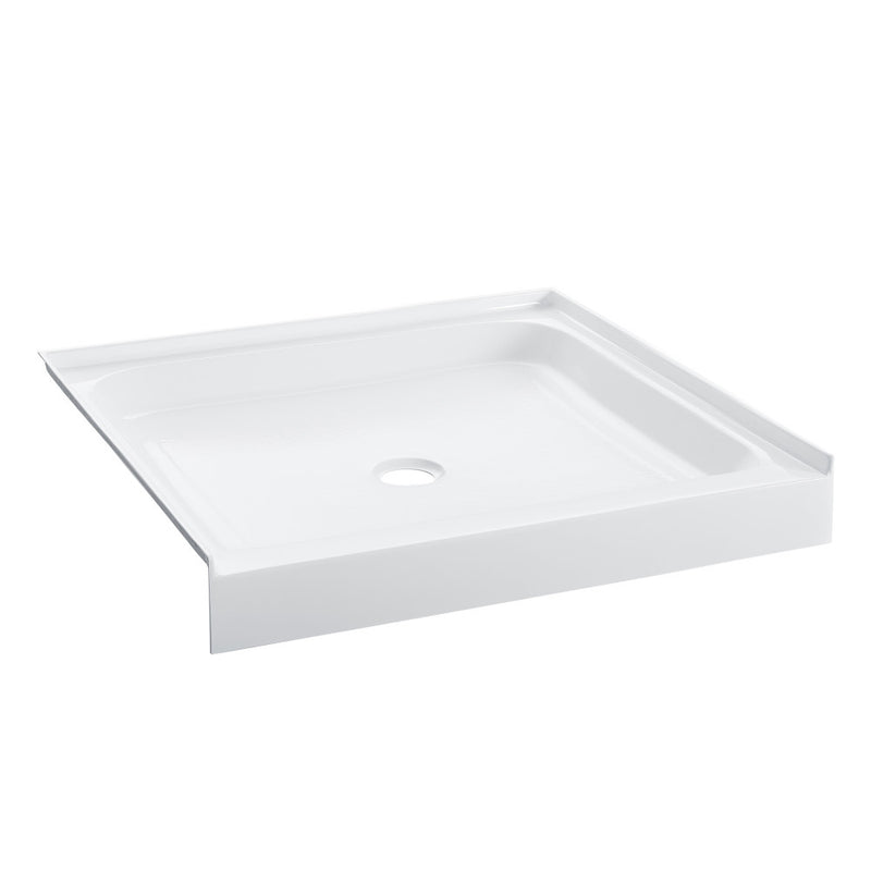 Voltaire 42" x 42" Acrylic White, Single-Threshold, Center Drain, Shower Base