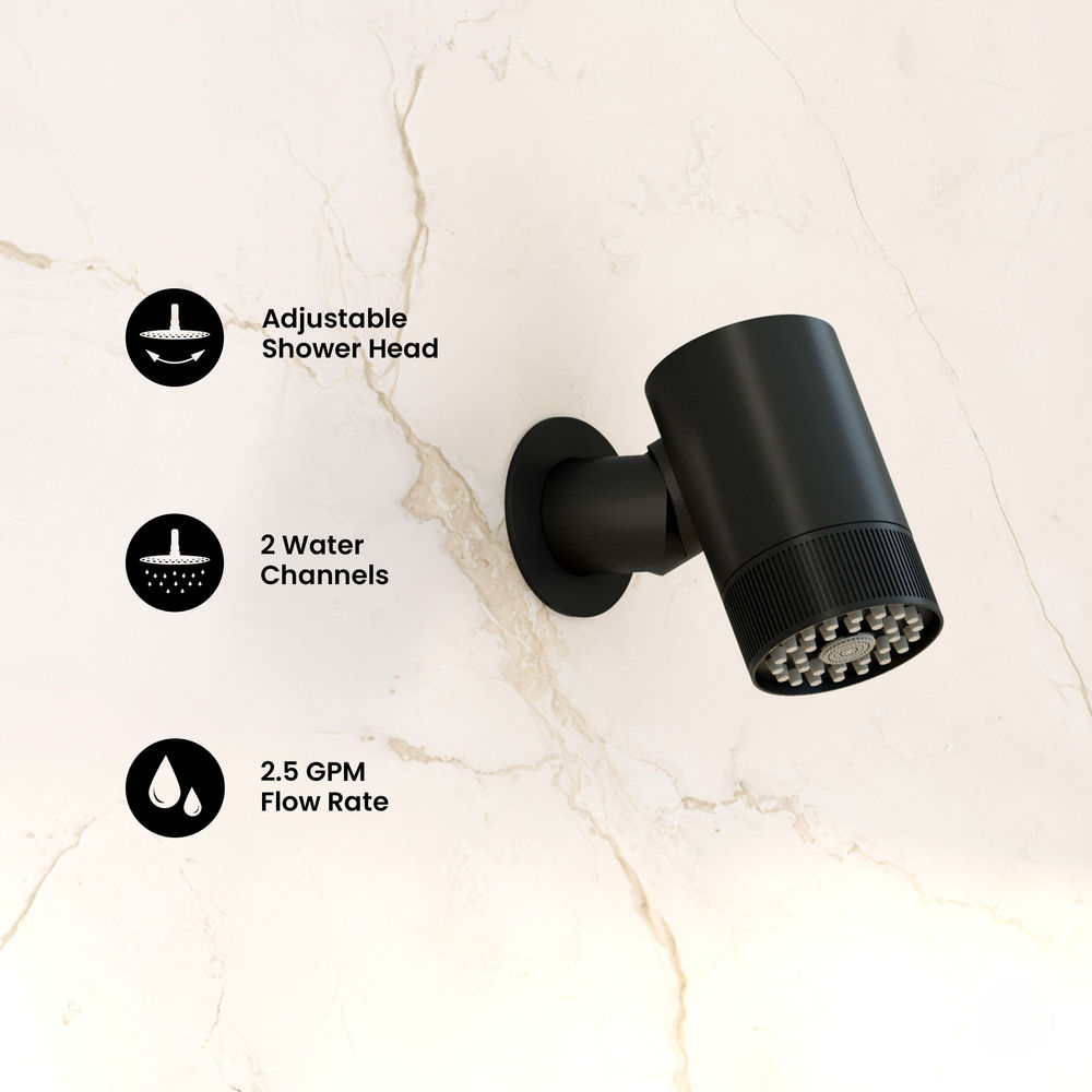 Lumiere 2-Spray Patterns 2.5 GPM Wall Mount Fixed Shower Head in Matte Black