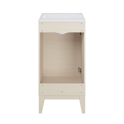 Cascade 18" Freestanding Bathroom Vanity in White Oak with Sink Top