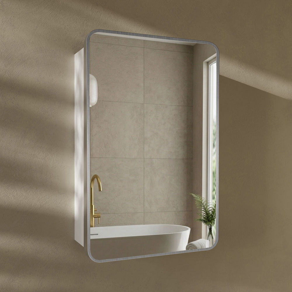Pierre 20 x 30 Rectangle Recessed/Wall Mount Medicine Cabinet with Mirror in Polished Chrome