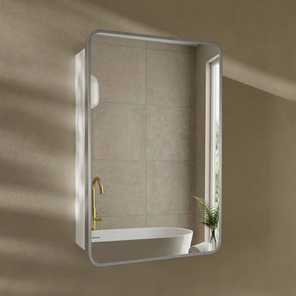 Pierre 20 x 30 Rectangle Recessed/Wall Mount Medicine Cabinet with Mirror in Polished Chrome