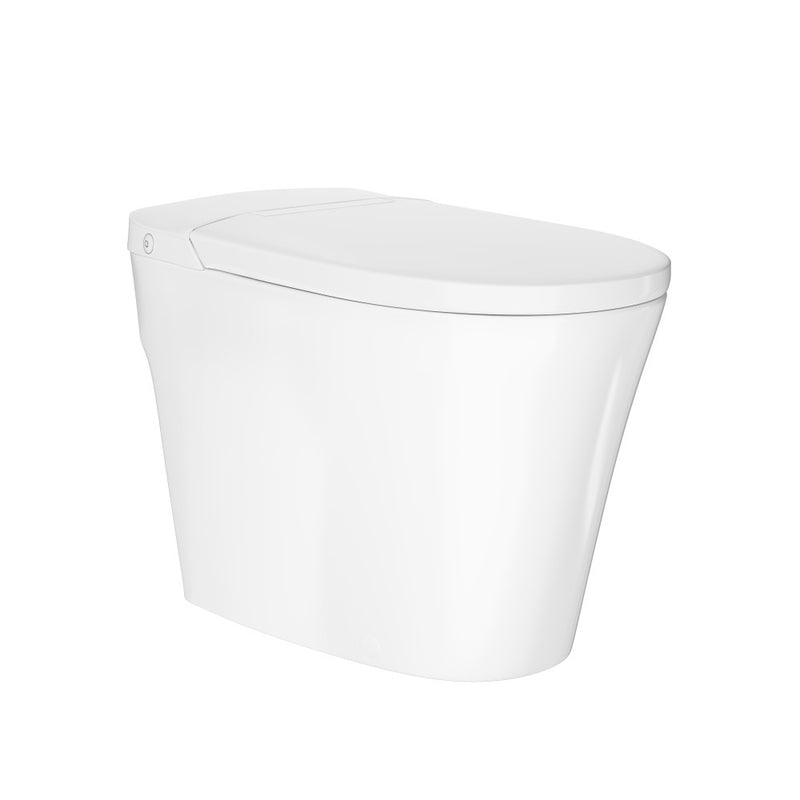 Hugo H Power Flush Tankless Toilet 12" Rough-in 1 GPF Non-Electric ADA Toilet with Integrated Tank in Glossy White
