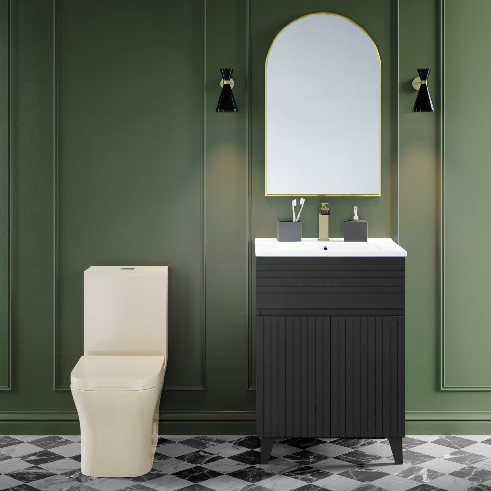 Concorde One Piece Square Toilet Dual Flush 1.1/1.6 gpf in Bisque