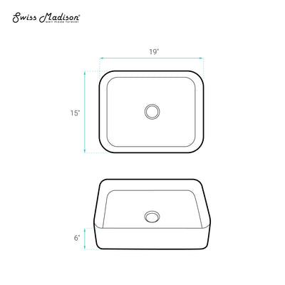 Concorde 19 Rectangle Ceramic Vessel Sink