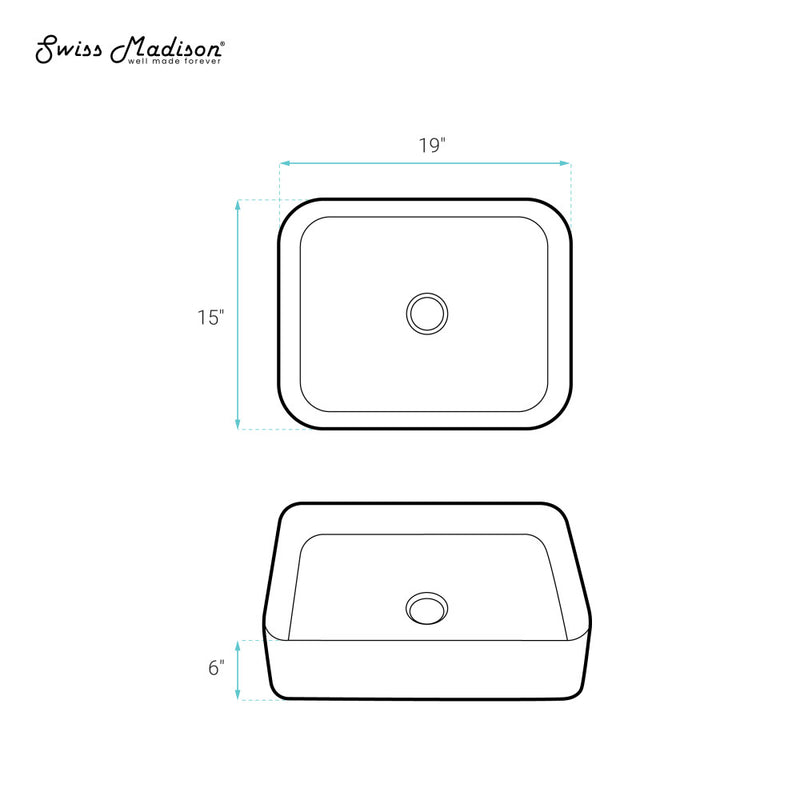Concorde 19 Rectangle Ceramic Vessel Sink