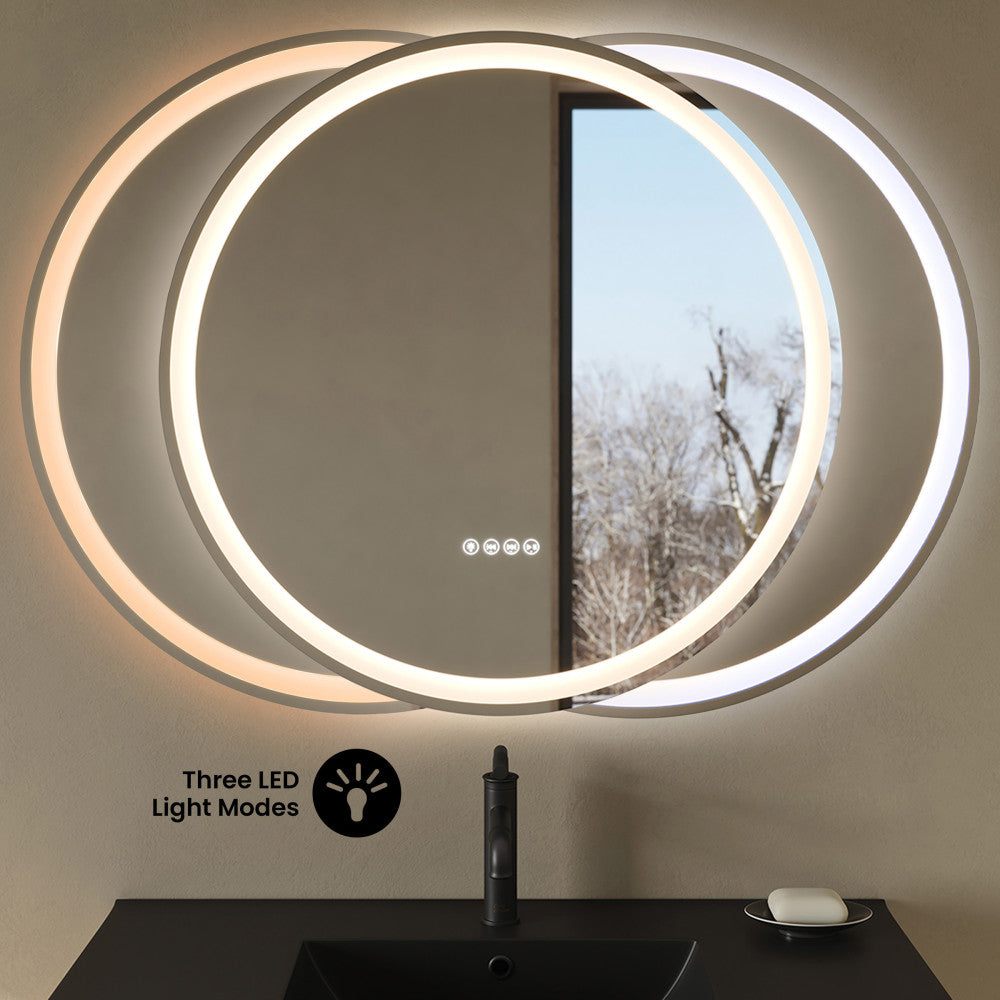 Monaco 32" Round LED Anti-Fog Smart Mirror with Bluetooth