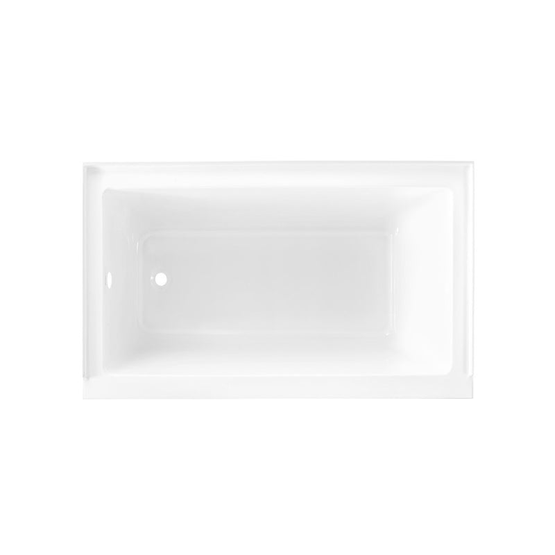 Voltaire 54" x 30" Acrylic Glossy White, Alcove, Integral Left-Hand Drain, Bathtub