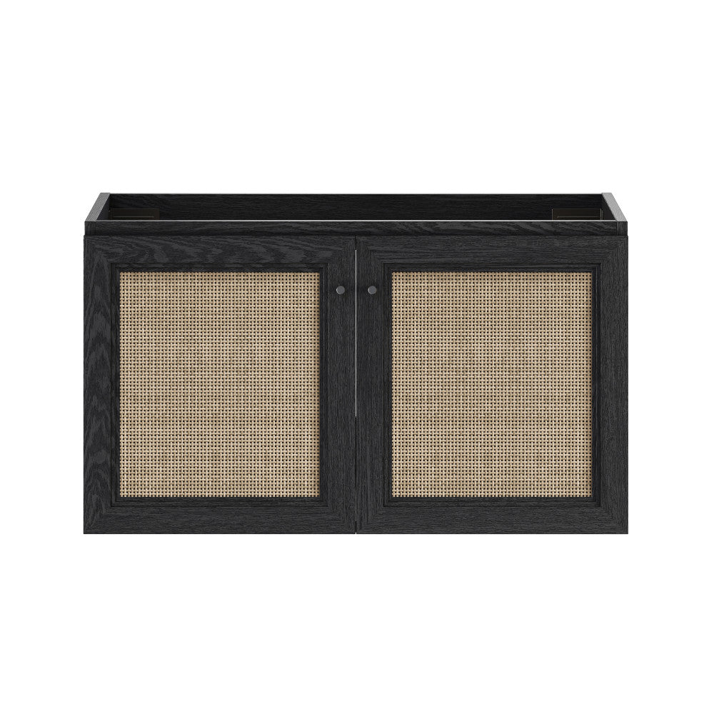Classe 36" Wall-Mounted Bathroom Vanity in Black Oak without Sink Top