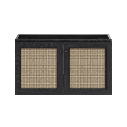 Classe 36" Wall-Mounted Bathroom Vanity in Black Oak without Sink Top