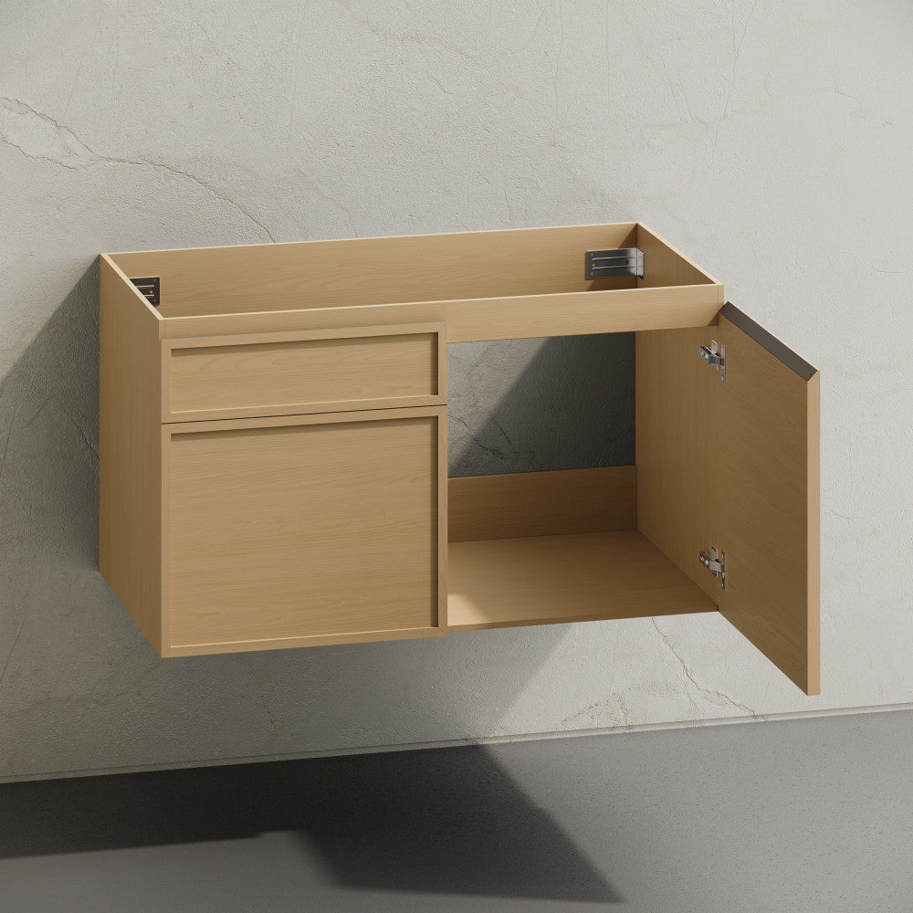 St. Tropez 36" Wall-Mounted Bathroom Vanity Cabinet without Top in Natural Oak